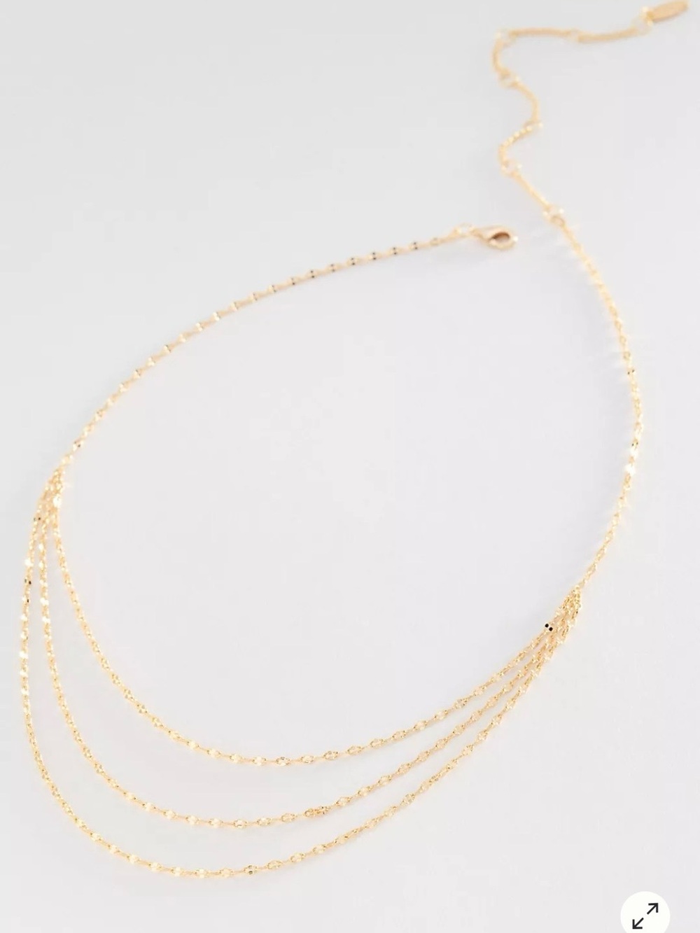 NWT Anthropologie Layered Triple Chain Necklace in Gold